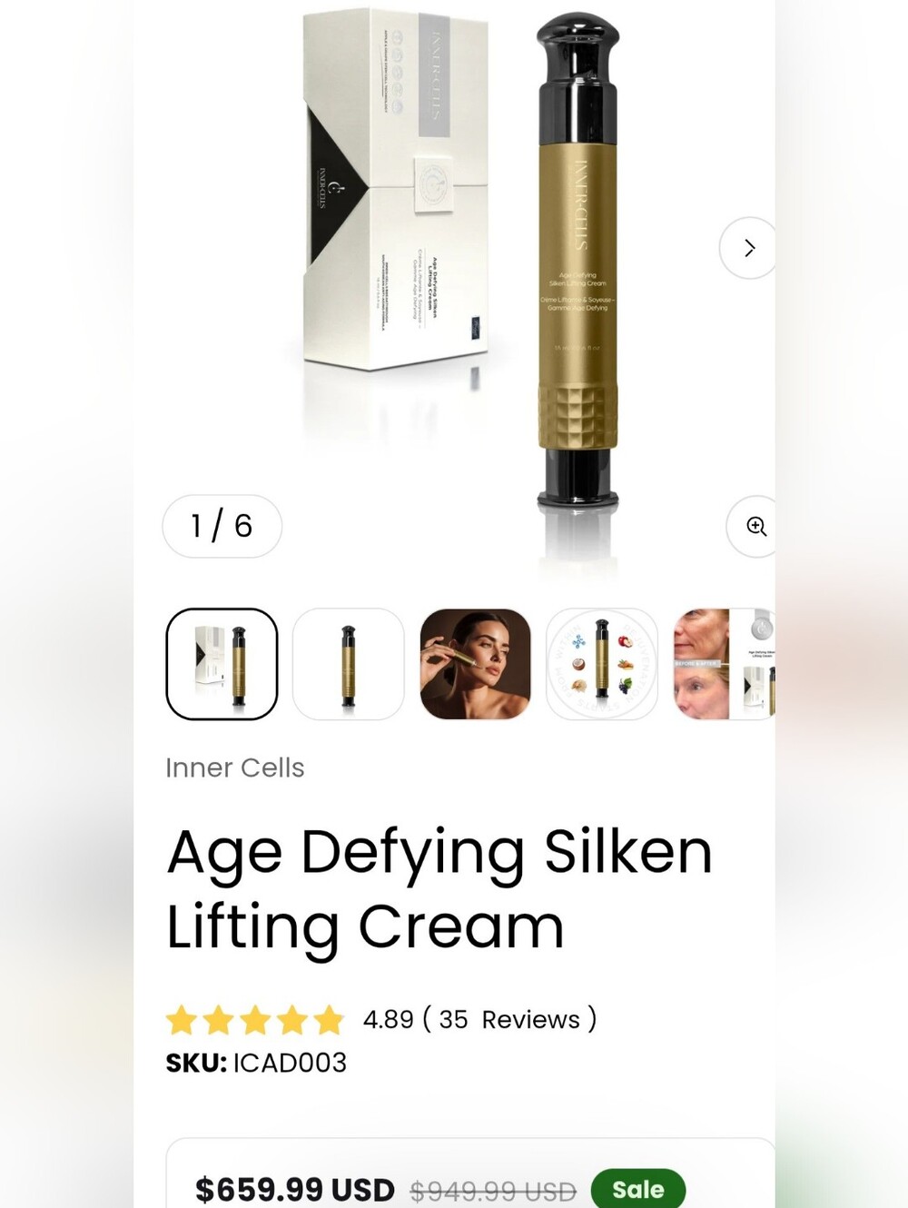 INNER CELLS: Age Defying Silken Lifting Cream (South Korean Formula)